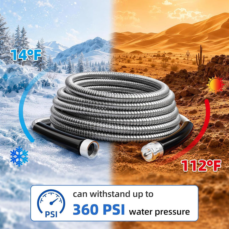 100FT 304 Stainless Steel Garden Hose Metal