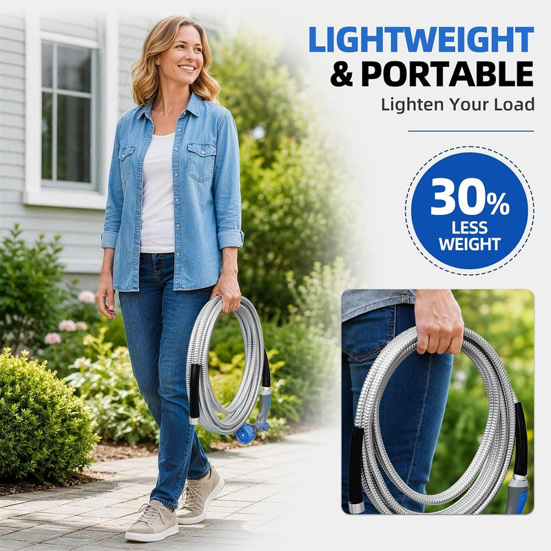 100FT 304 Stainless Steel Garden Hose Metal
