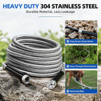 100FT 304 Stainless Steel Garden Hose Metal