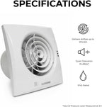 100MM Bathroom Extractor Fan Standard Light Switch Operation