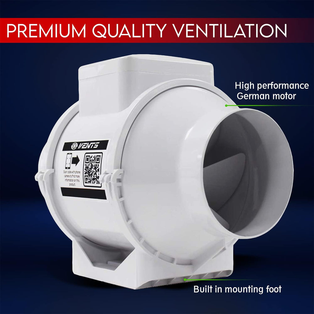 100MM Inline Bathroom Extractor Fan Kit with Timer