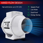 100MM Inline Bathroom Extractor Fan Kit with Timer