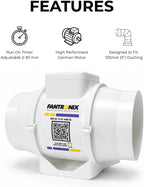 100MM Inline Bathroom Extractor Fan with Run-On