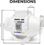 100MM Inline Bathroom Extractor Fan with Timer