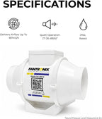 100MM Inline Bathroom Extractor Fan with Timer