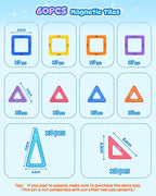 100pcs Magnetic Tiles for Kids 3d Magnet Building