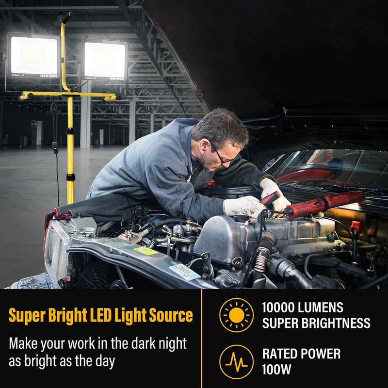 100W Tripod Stand LED Work Light Flexible Portable