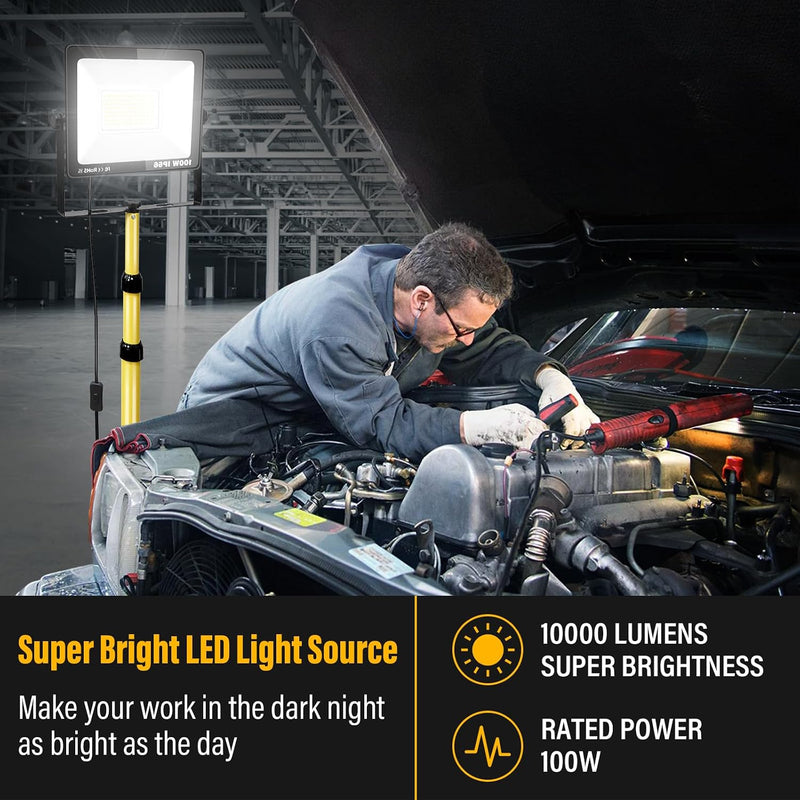 100W Tripod Stand LED Work Light Flexible Portable