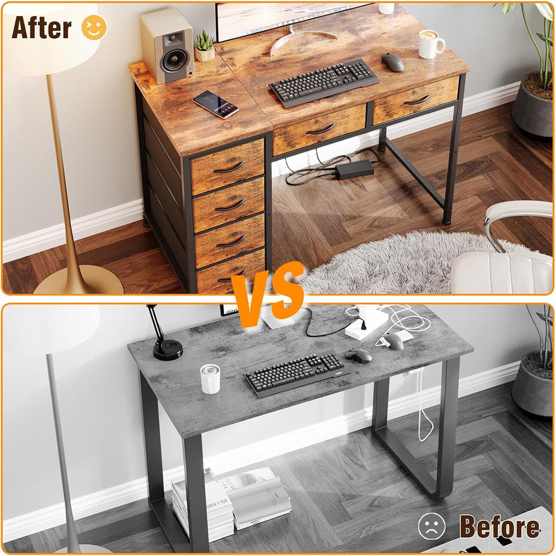 100x48CM Desk Small Computer with 6 Fabric
