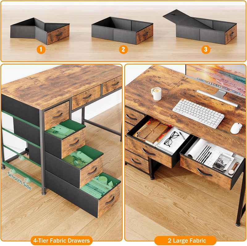 100x48CM Desk Small Computer with 6 Fabric