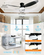 106CM Ceiling Fans with Lights and Remote 42