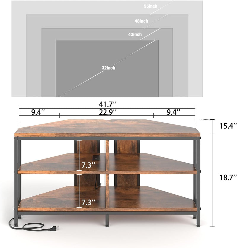 106CM Corner TV Unit with Power Outlet