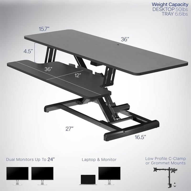 107CM Electric Motor Desk Converter Height Adjustable Riser