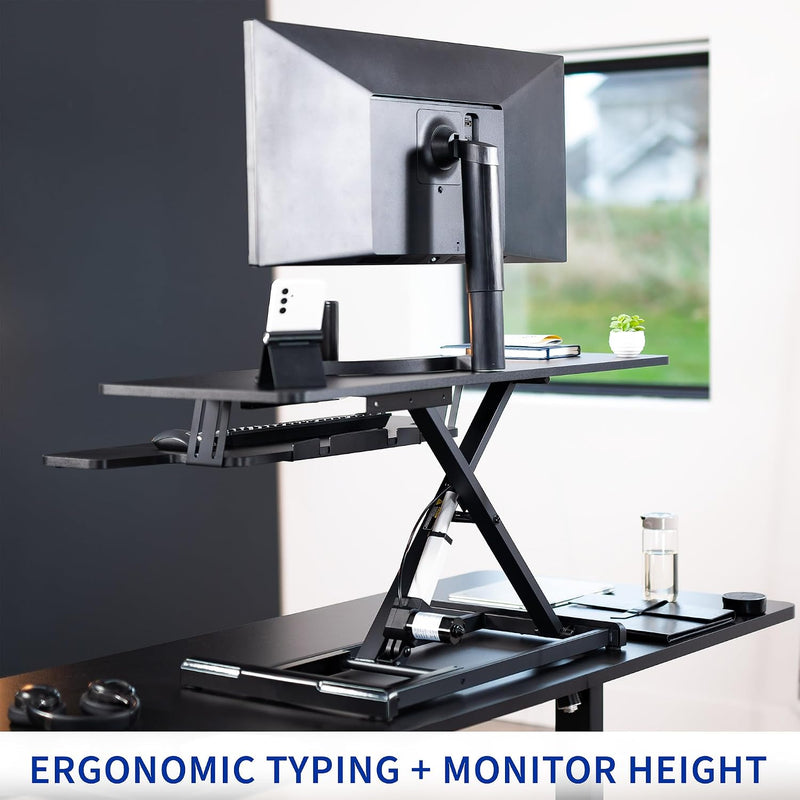 107CM Electric Motor Desk Converter Height Adjustable Riser