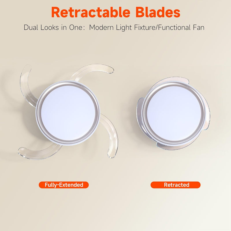 107CM Retratable Ceiling Fan with Lights Remote 6