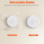 107CM Retratable Ceiling Fan with Lights Remote 6