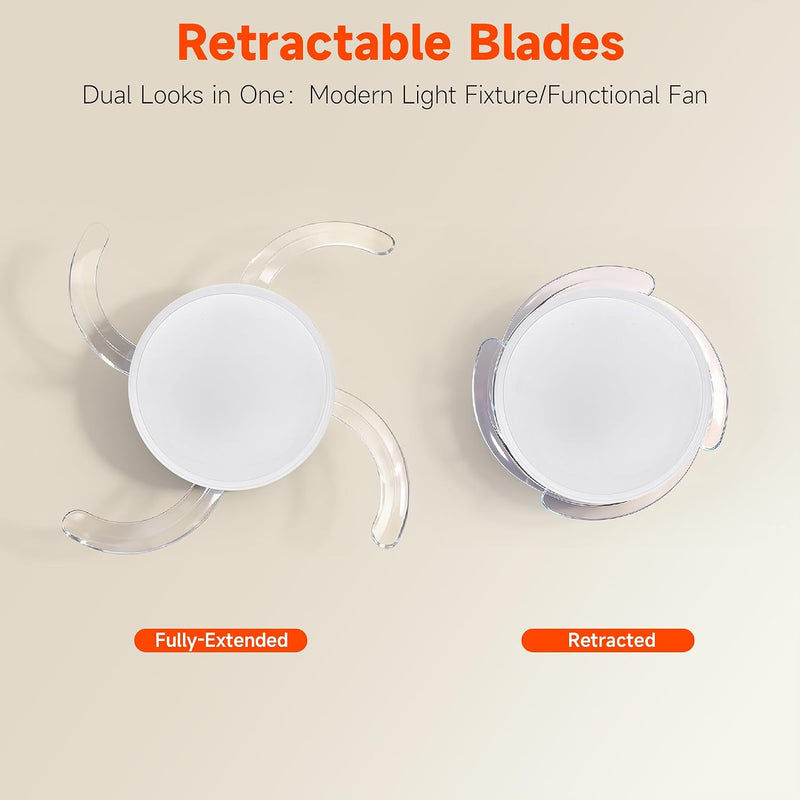 107CM Retratable Ceiling Fan with Lights Remote 6