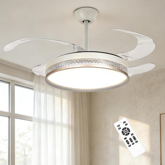 107CM Retratable Ceiling Fan with Lights Remote 6