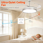 107CM Retratable Ceiling Fan with Lights Remote 6