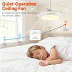 107CM Retratable Ceiling Fan with Lights Remote 6