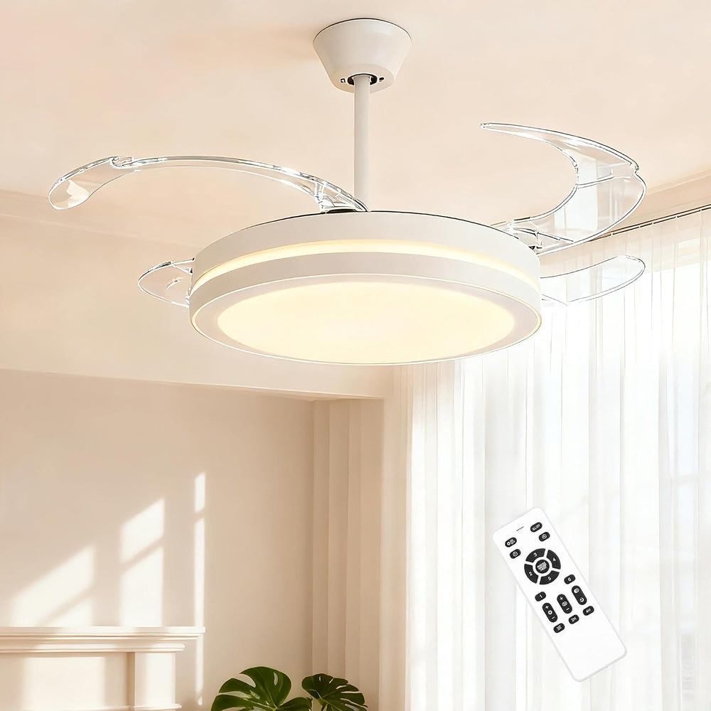 107CM Retratable Ceiling Fan with Lights Remote 6