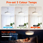107CM Retratable Ceiling Fan with Lights Remote 6