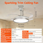 107CM Retratable Ceiling Fan with Lights Remote 6
