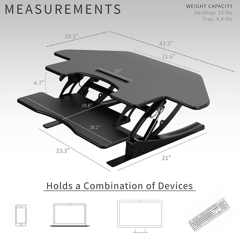 109CM Corner Height Adjustable Cubicle Stand Up