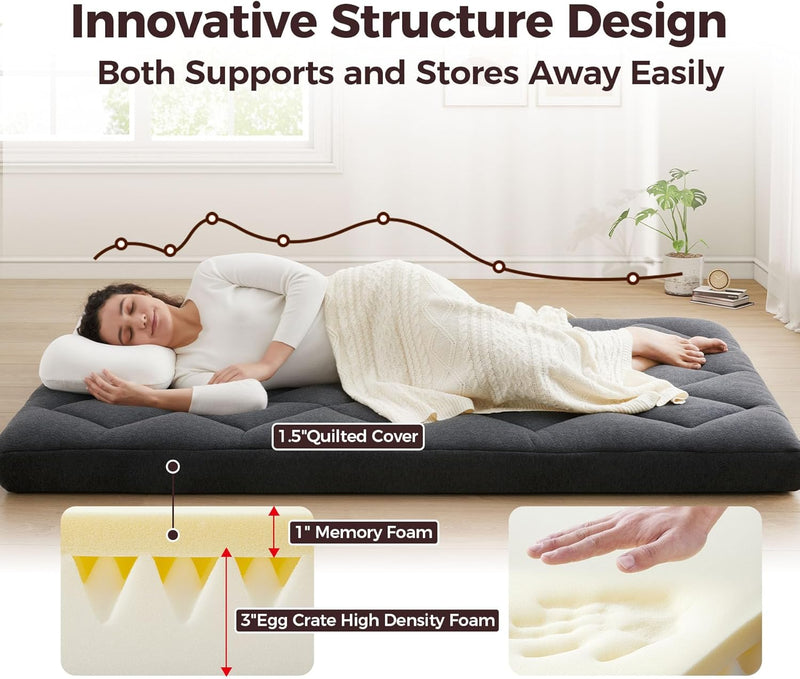 10CM Memory Foam Floor Mattress Guest Bed