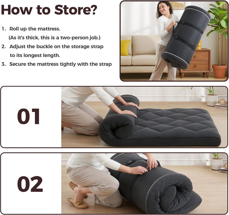 10CM Memory Foam Floor Mattress Guest Bed