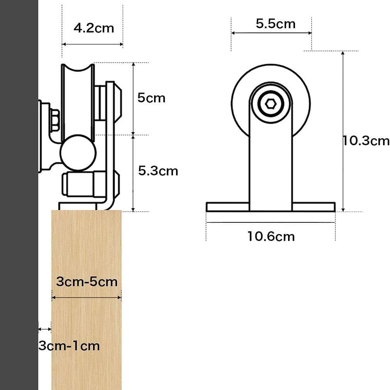 10FT Sliding Barn Door Hardware Kit