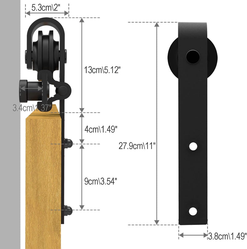 10FT Sliding Barn Wood Door Hardware Closet