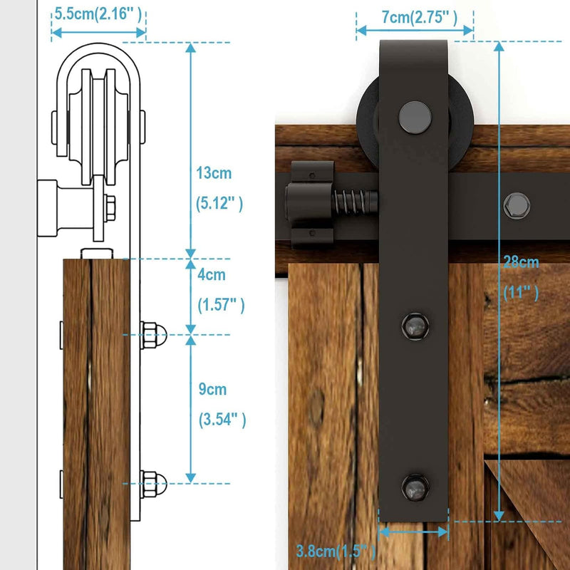10FT Sliding Barn Wood Door Hardware Closet