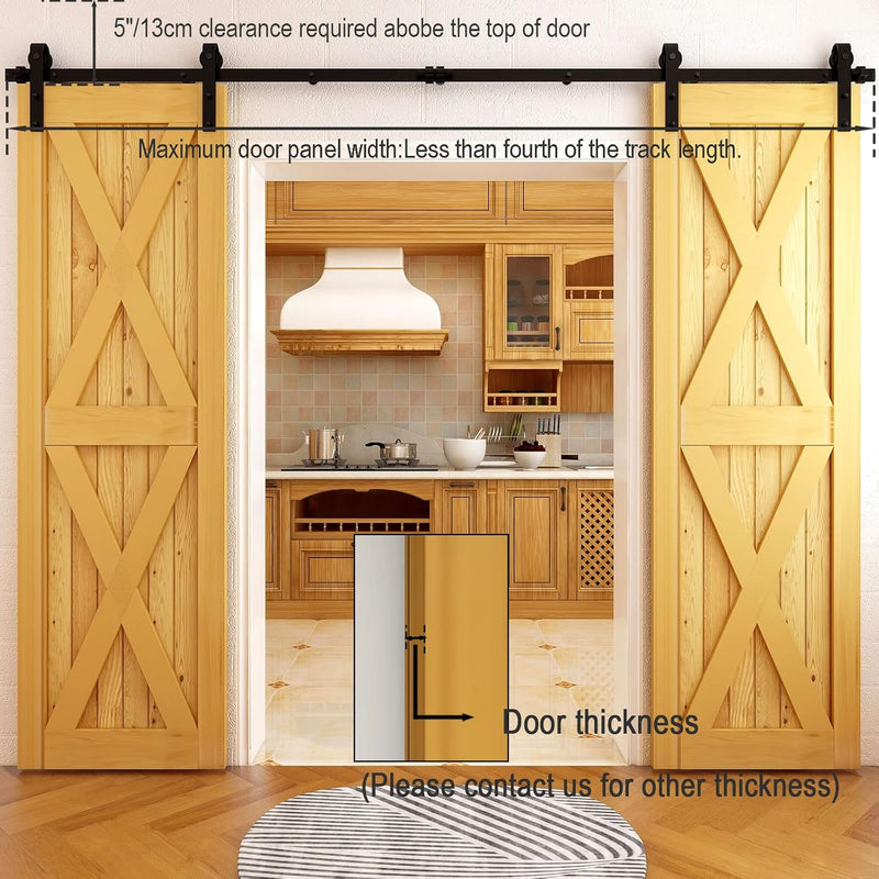 10FT Sliding Barn Wood Door Hardware Closet