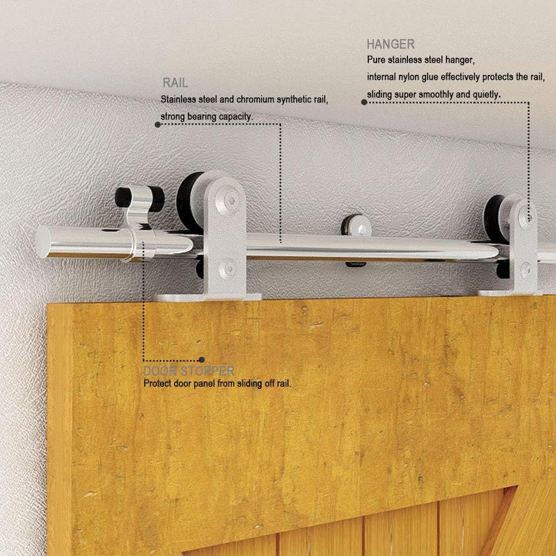 10FT Stainless Steel Sliding Barn Door Hardware