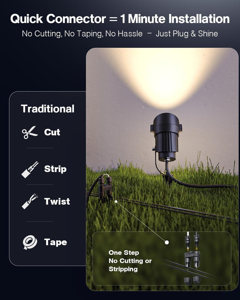 10pcs 12W Low Voltage Garden Lights with Wire