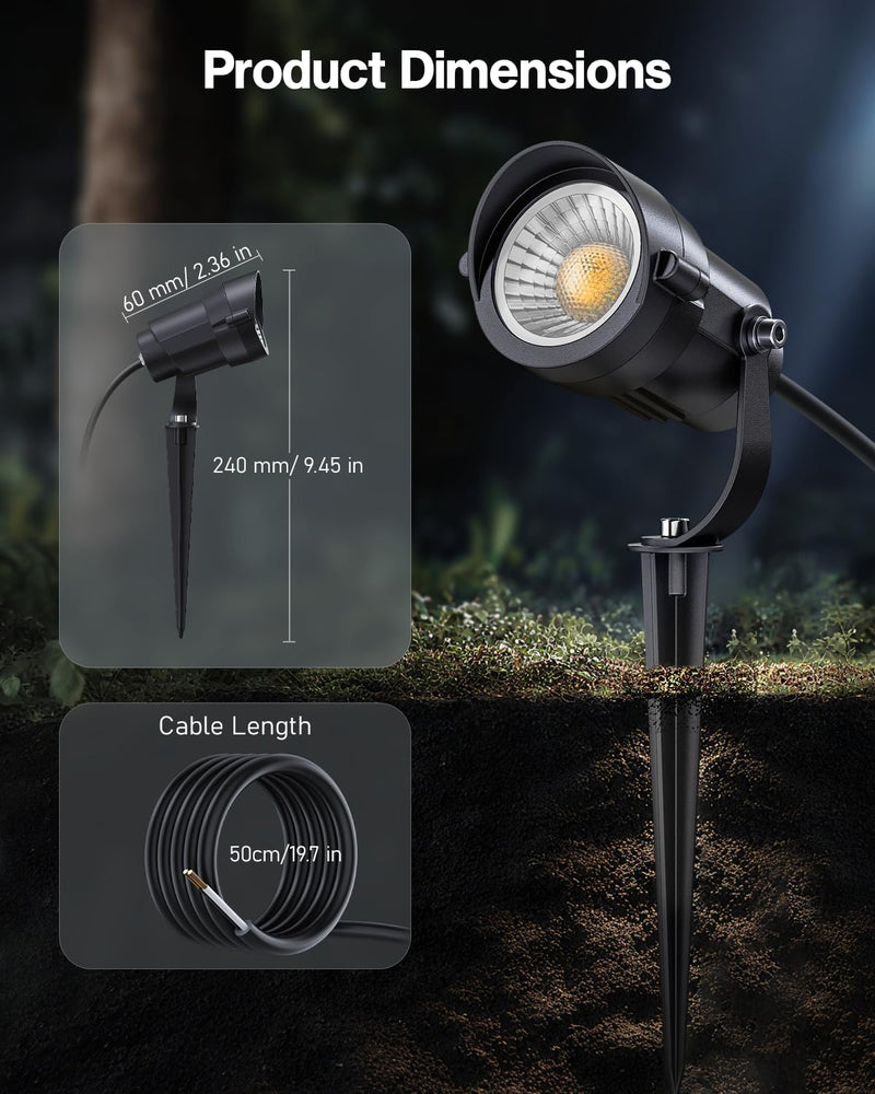 10pcs 12W Low Voltage Garden Lights with Wire