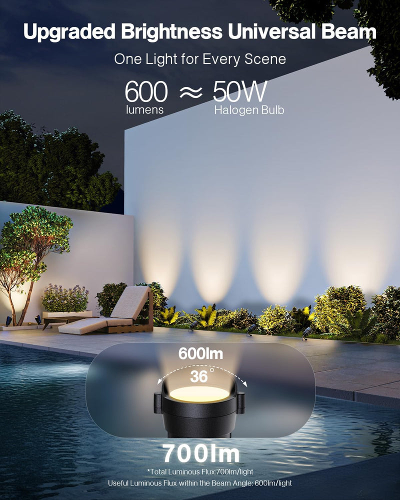 10pcs 12W Low Voltage Garden Lights with Wire