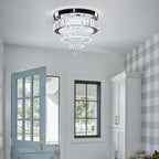 11.8" Crystal Chandelier Ceiling Light Living Room LED