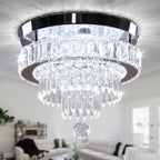 11.8" Crystal Chandelier Ceiling Light Living Room LED