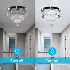 11.8" Crystal Chandelier Ceiling Light Living Room LED