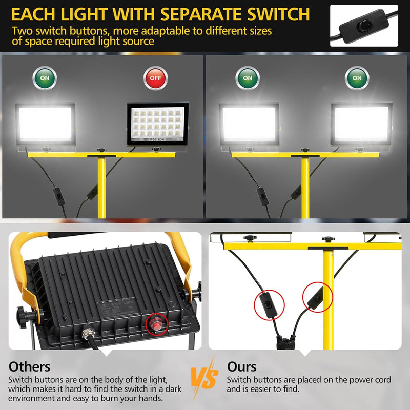 11000lumen LED Work Light with Stand 2 Adjustable