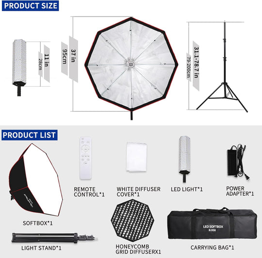 110W Softbox Lighting Kit 37.4 " 95CM Large