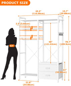 115CM Heavy Duty Clothes Rail with 4 Drawers