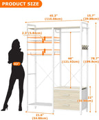 115CM Heavy Duty Clothes Rail with 4 Drawers