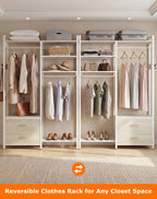 115CM Heavy Duty Clothes Rail with 4 Drawers