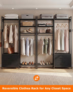 115CM Heavy Duty Clothes Rail with 4 Drawers