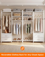 115CM Heavy Duty Clothes Rail with 4 Drawers