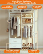 115CM Heavy Duty Clothes Rail with 4 Drawers