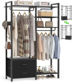 115CM Heavy Duty Clothes Rail with 4 Drawers